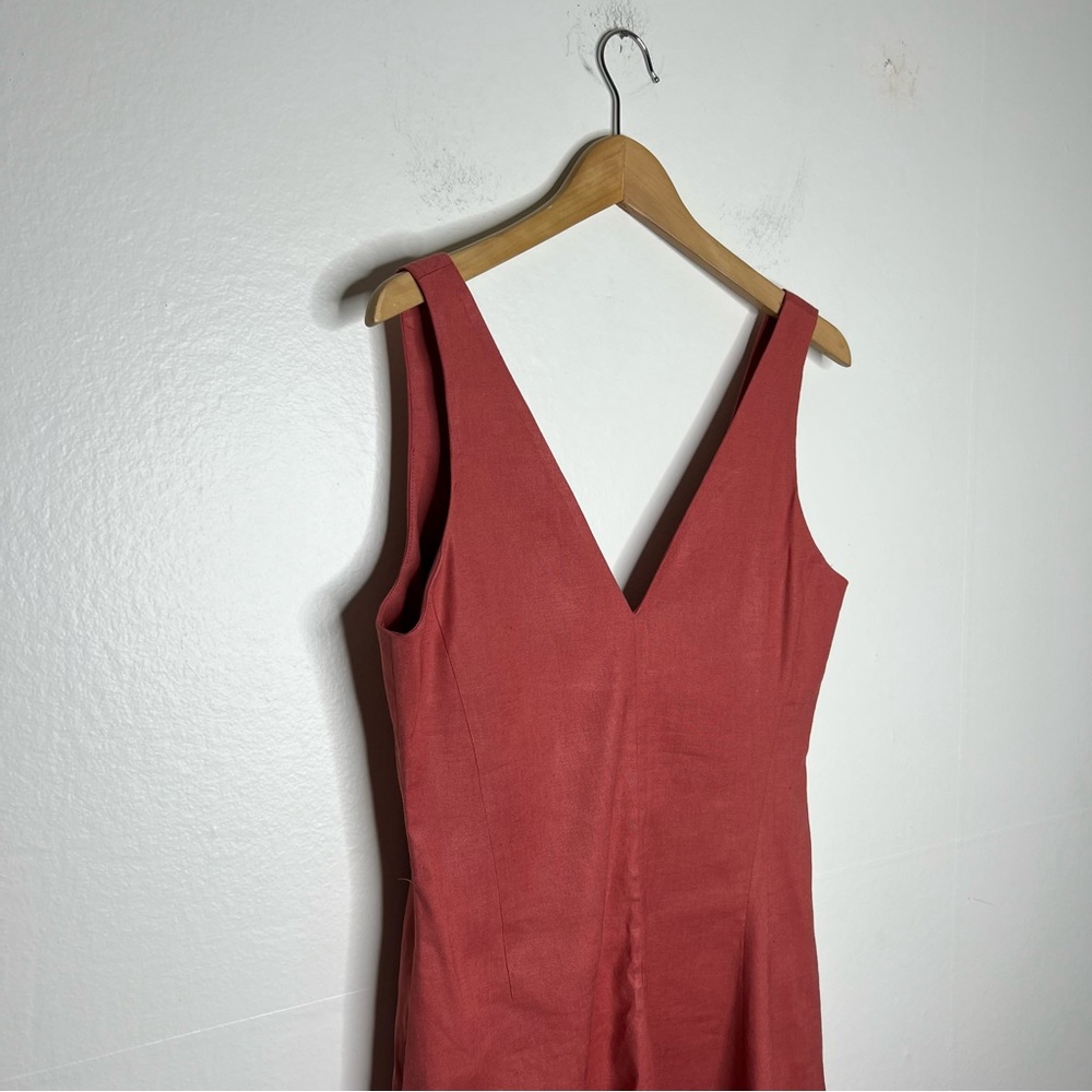 Theory Tadayon Stretch Midi Dress V-Neck Sz 4 - Picture 5 of 8